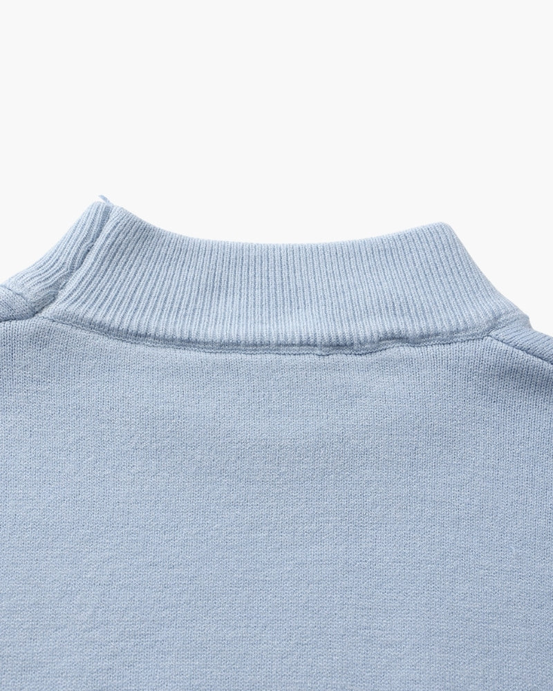 Gerippter Essential-Pullover mit Stehkragen