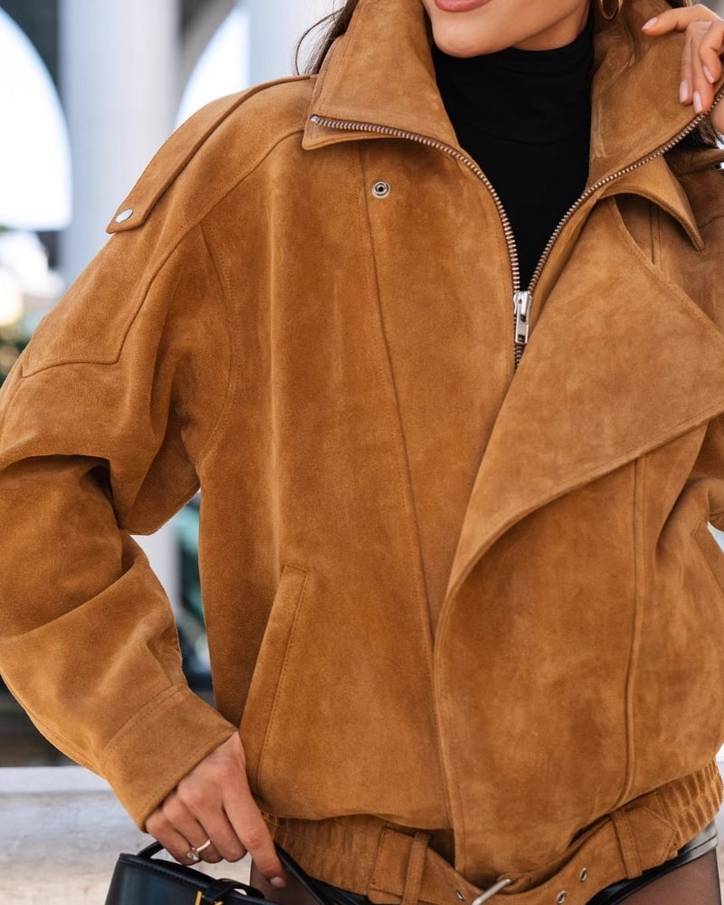 Vintage Suede Drape Jacke