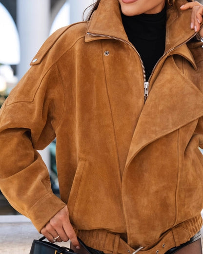 Vintage Suede Drape Jacke