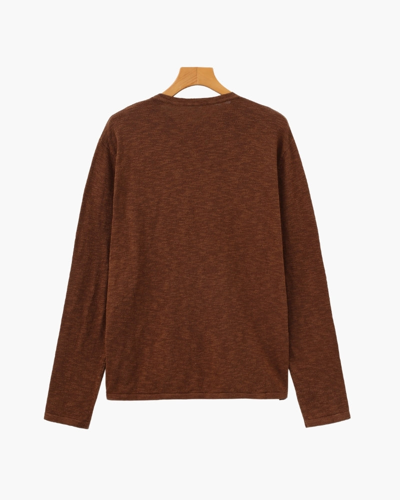 Essential-Rundhalsshirt aus Leinen-Baumwoll-Mix