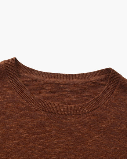 Essential-Rundhalsshirt aus Leinen-Baumwoll-Mix