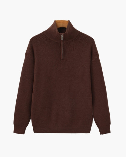 Feiner Strickpullover mit halbem Reissverschluss