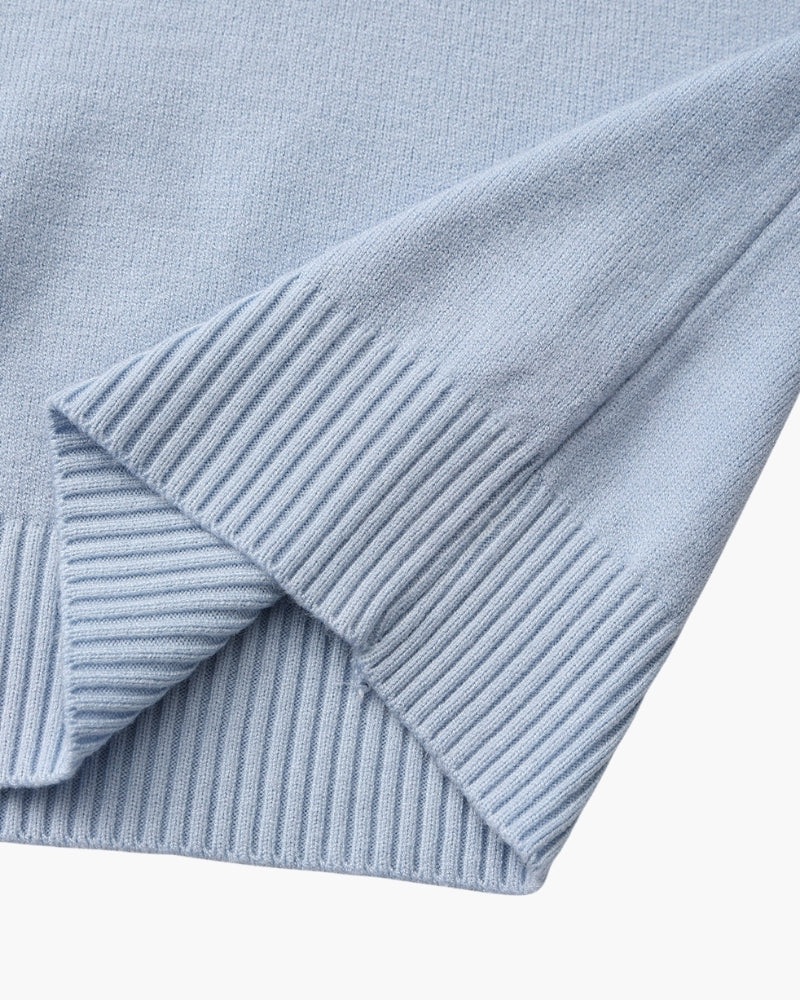 Gerippter Essential-Pullover mit Stehkragen