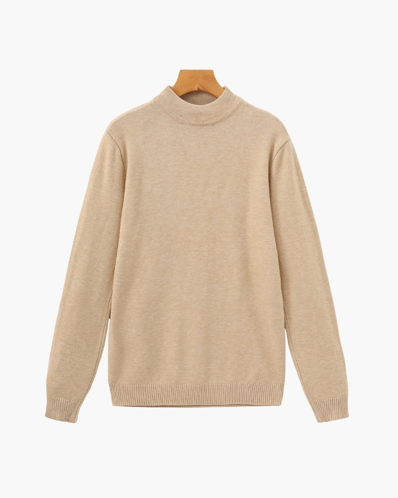 Gerippter Essential-Pullover mit Stehkragen
