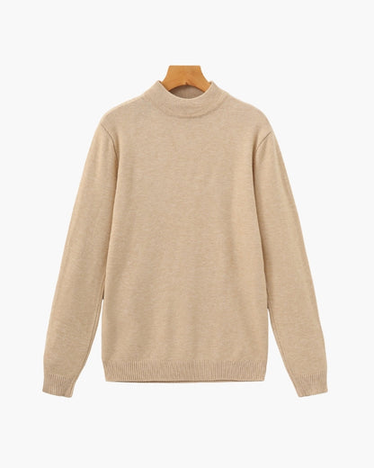Gerippter Essential-Pullover mit Stehkragen