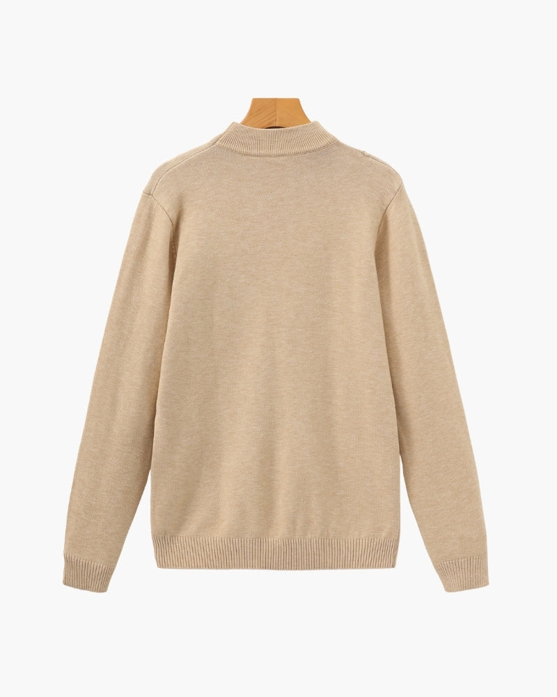 Gerippter Essential-Pullover mit Stehkragen