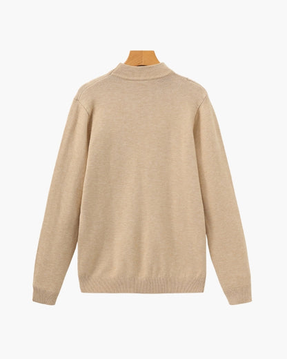 Gerippter Essential-Pullover mit Stehkragen