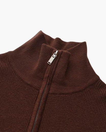 Feiner Strickpullover mit halbem Reissverschluss