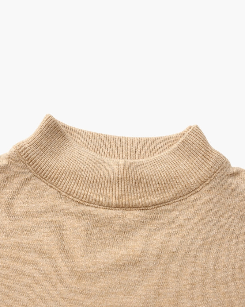 Gerippter Essential-Pullover mit Stehkragen