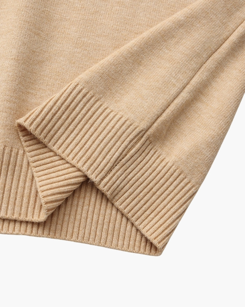 Gerippter Essential-Pullover mit Stehkragen