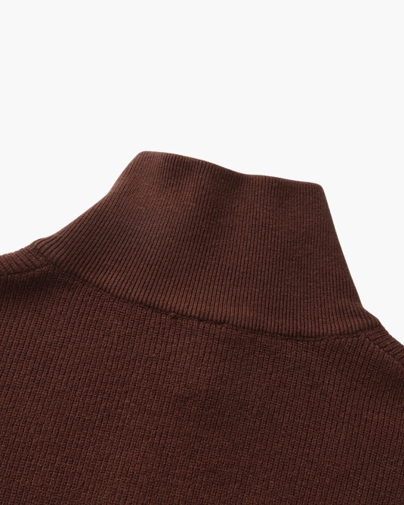 Feiner Strickpullover mit halbem Reissverschluss