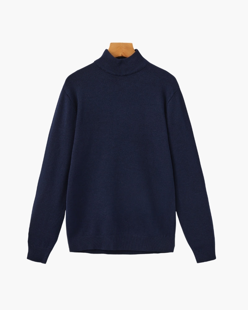 Gerippter Essential-Pullover mit Stehkragen