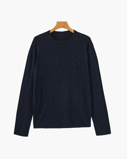 Essential-Rundhalsshirt aus Leinen-Baumwoll-Mix