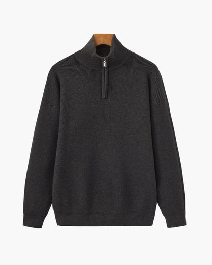 Feiner Strickpullover mit halbem Reissverschluss