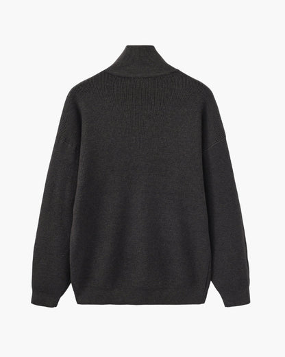 Feiner Strickpullover mit halbem Reissverschluss