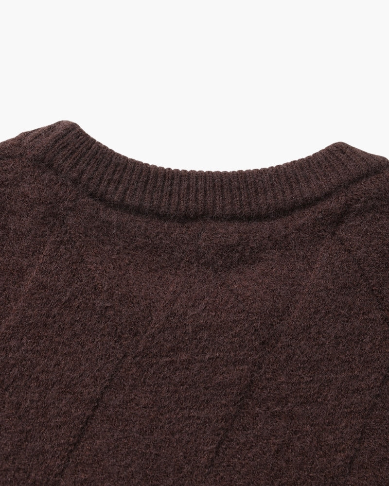 Rundhalspullover mit Diamant-Strickmuster
