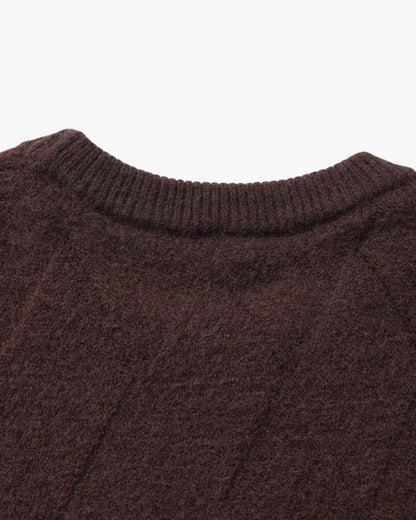 Rundhalspullover mit Diamant-Strickmuster
