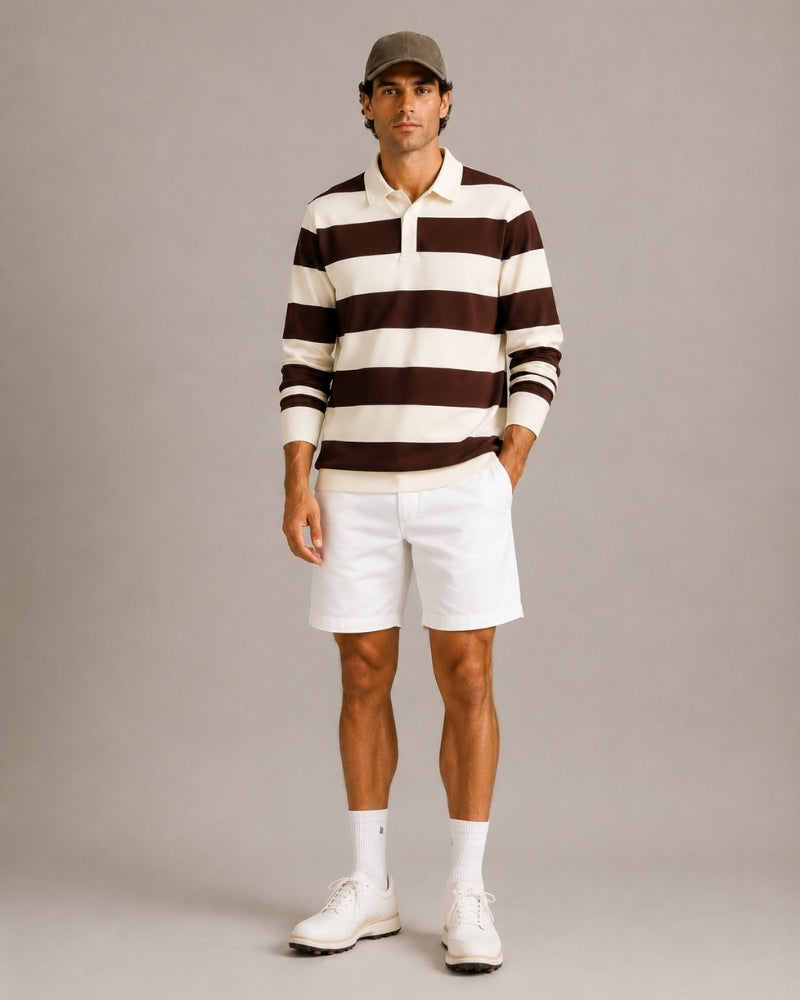 Vintage Rugby-Polo mit Streifen