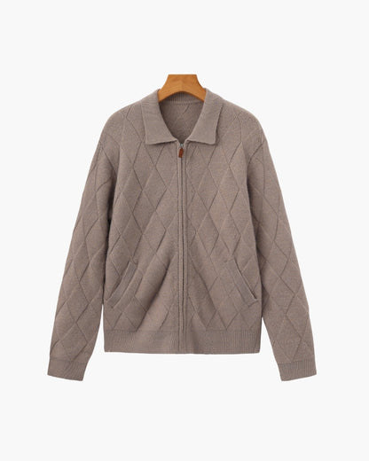 Heritage Diamond Strick Zip Cardigan