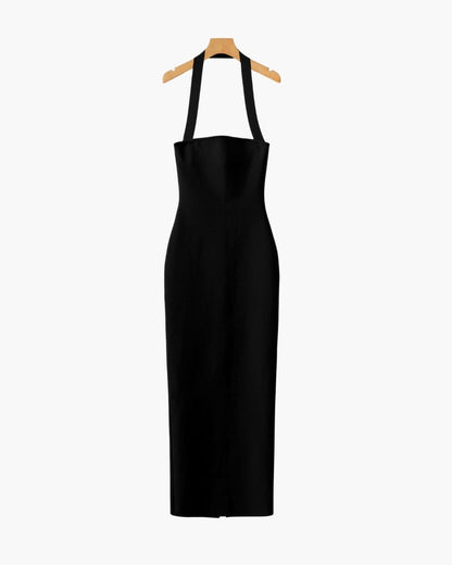 Schmal geschnittenes Neckholder-Maxikleid