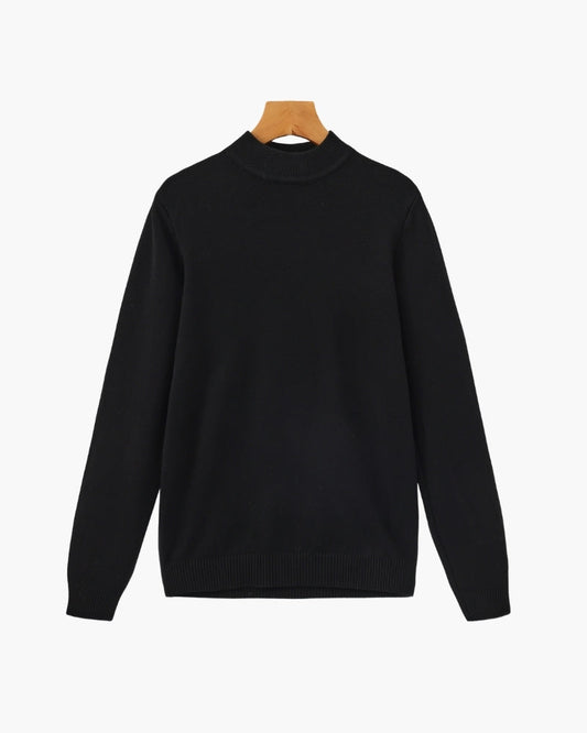 Gerippter Essential-Pullover mit Stehkragen
