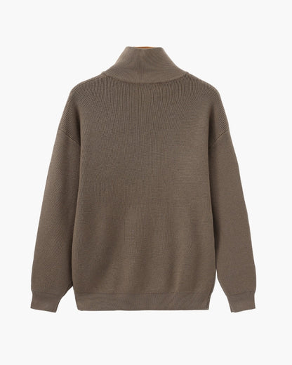 Feiner Strickpullover mit halbem Reissverschluss