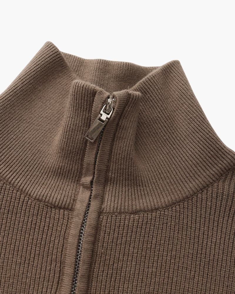 Feiner Strickpullover mit halbem Reissverschluss