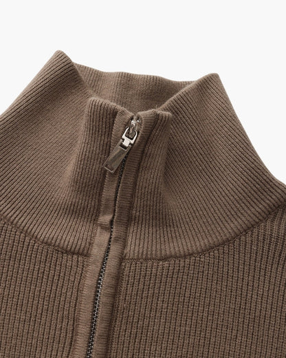 Feiner Strickpullover mit halbem Reissverschluss