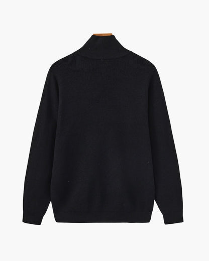 Feiner Strickpullover mit halbem Reissverschluss