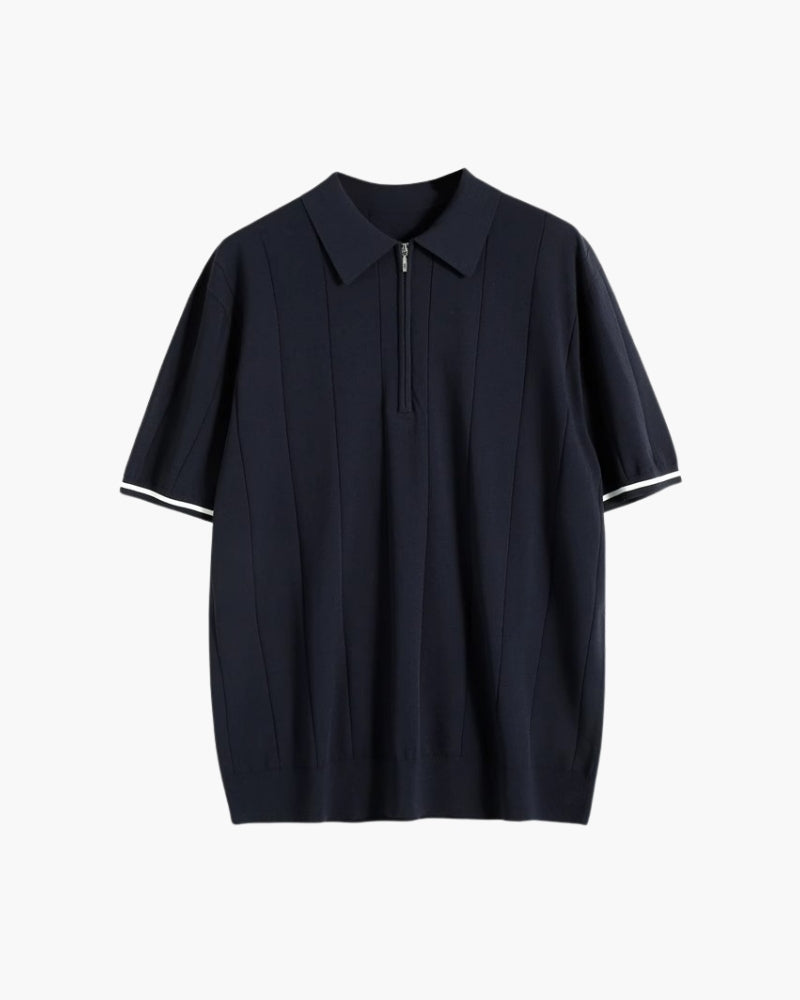 Signature-Polo mit Kontrastbesatz