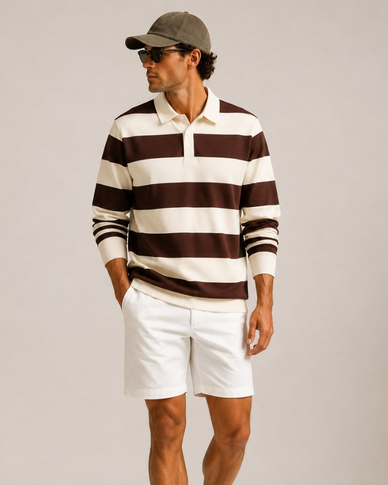 Vintage Rugby-Polo mit Streifen