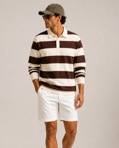 Vintage Rugby-Polo mit Streifen