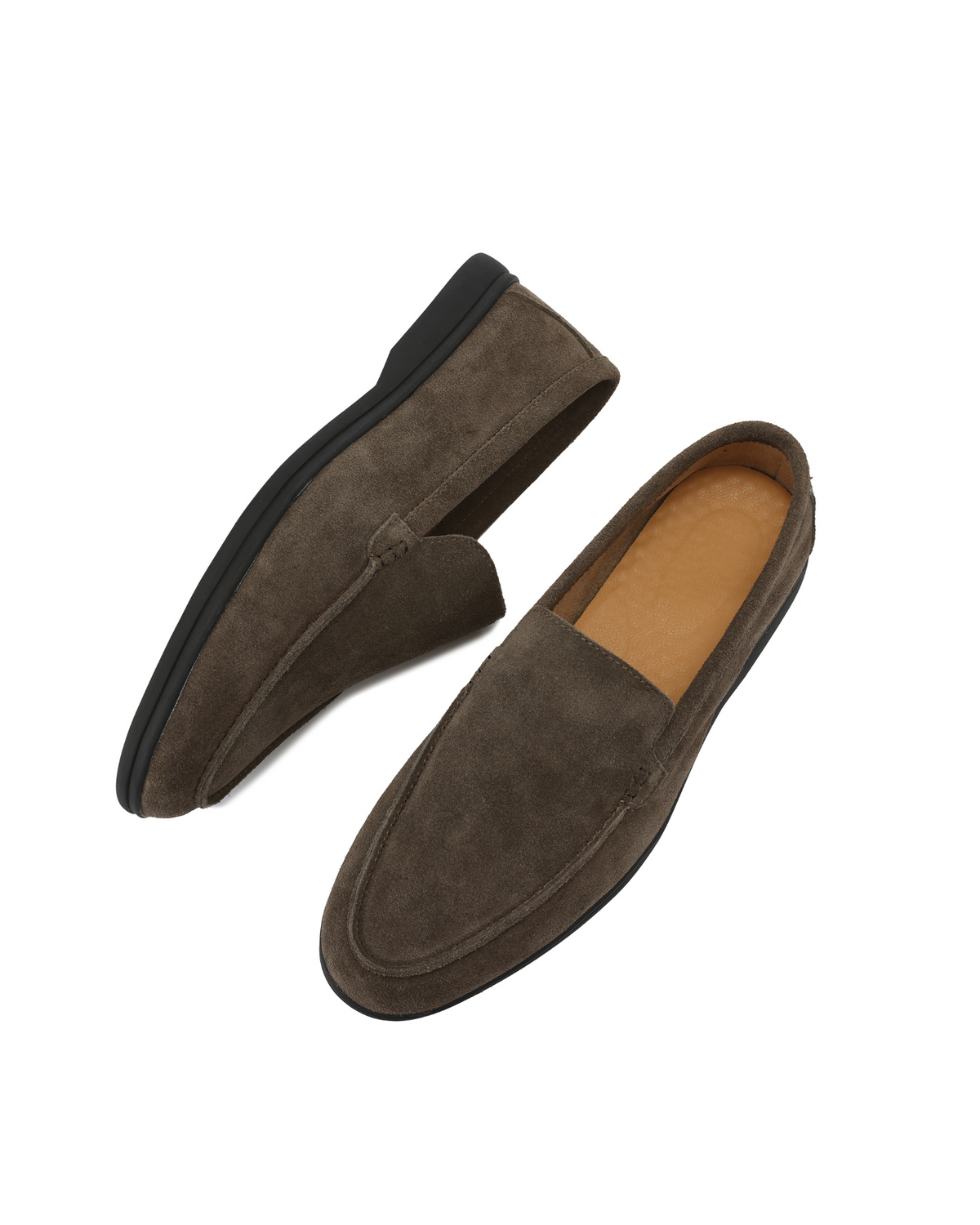 Premium Suede Loafer - Black Soles