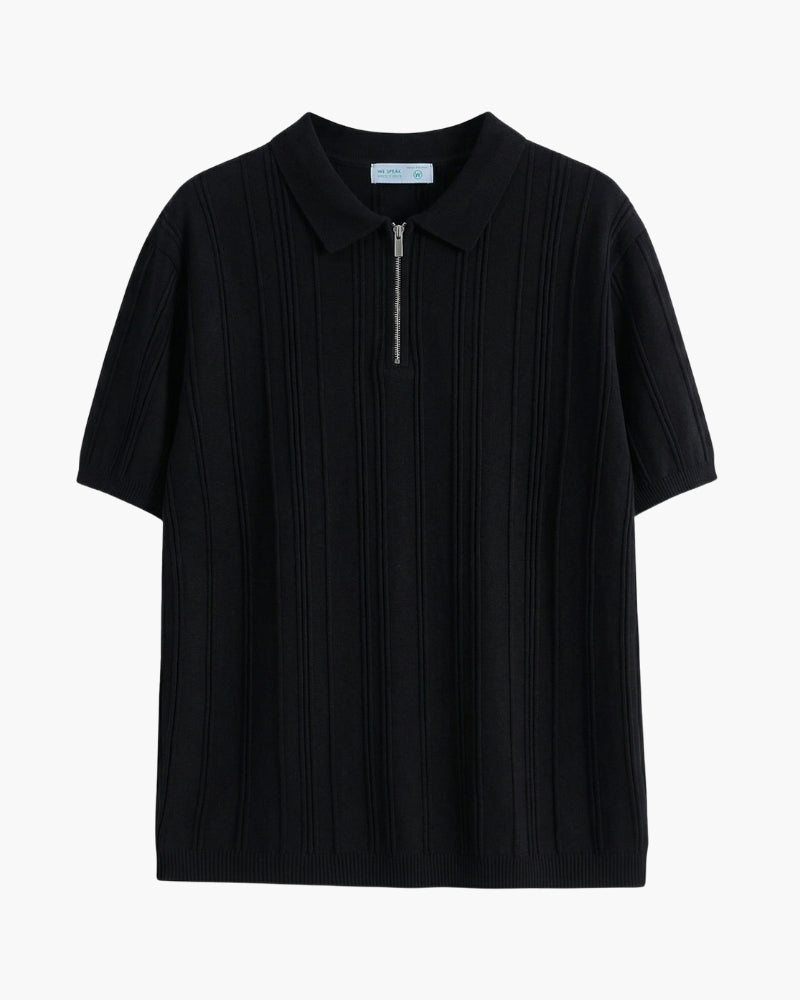 Signature-Polo mit Reissverschluss