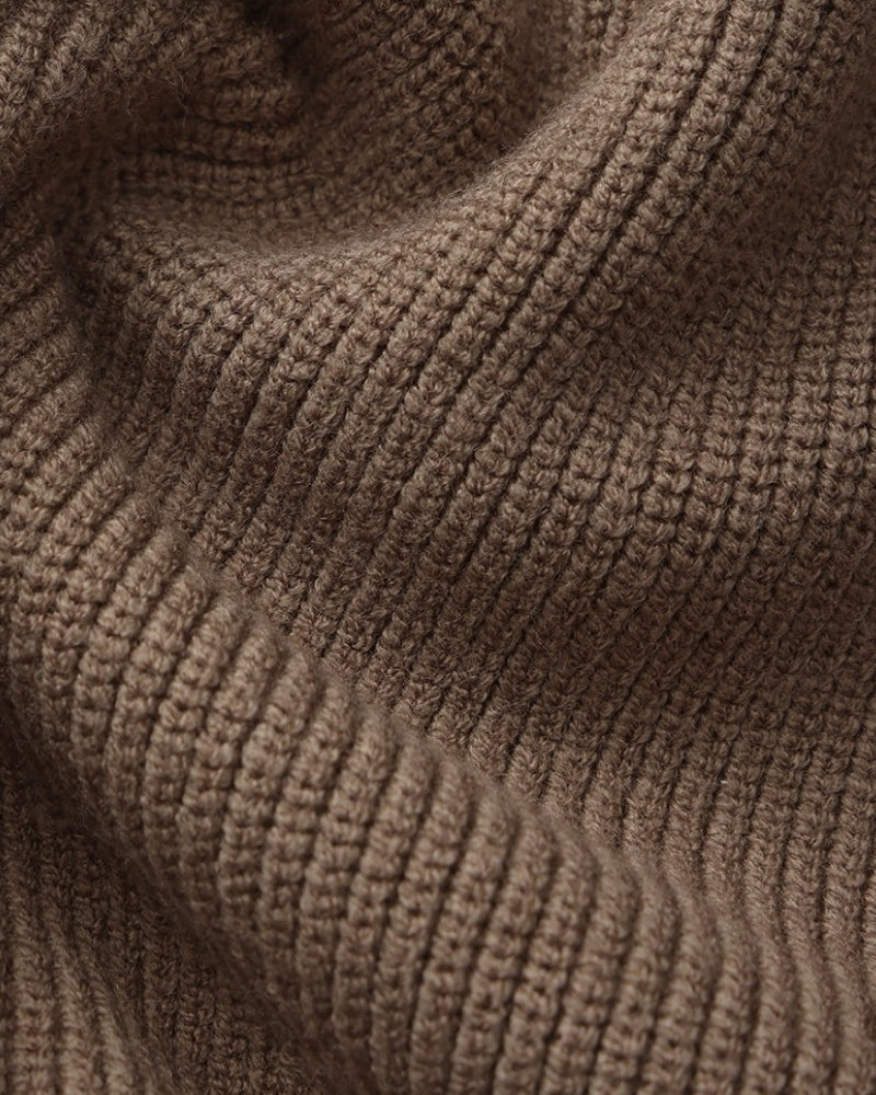 Feiner Strickpullover mit halbem Reissverschluss