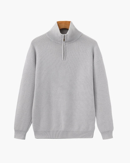Feiner Strickpullover mit halbem Reissverschluss