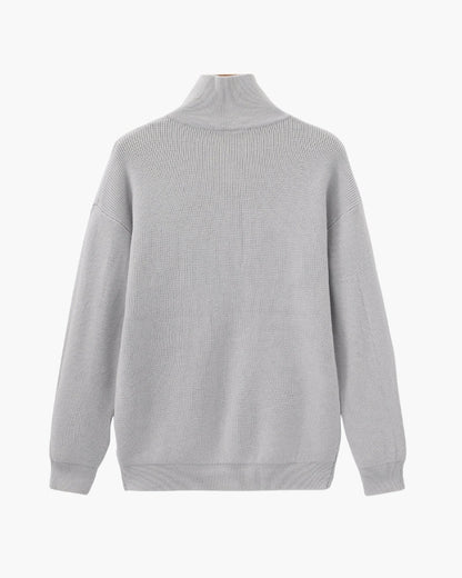 Feiner Strickpullover mit halbem Reissverschluss