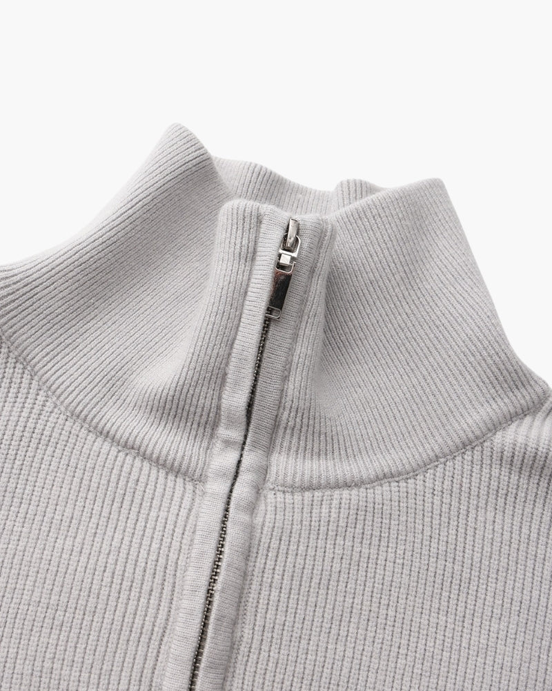 Feiner Strickpullover mit halbem Reissverschluss