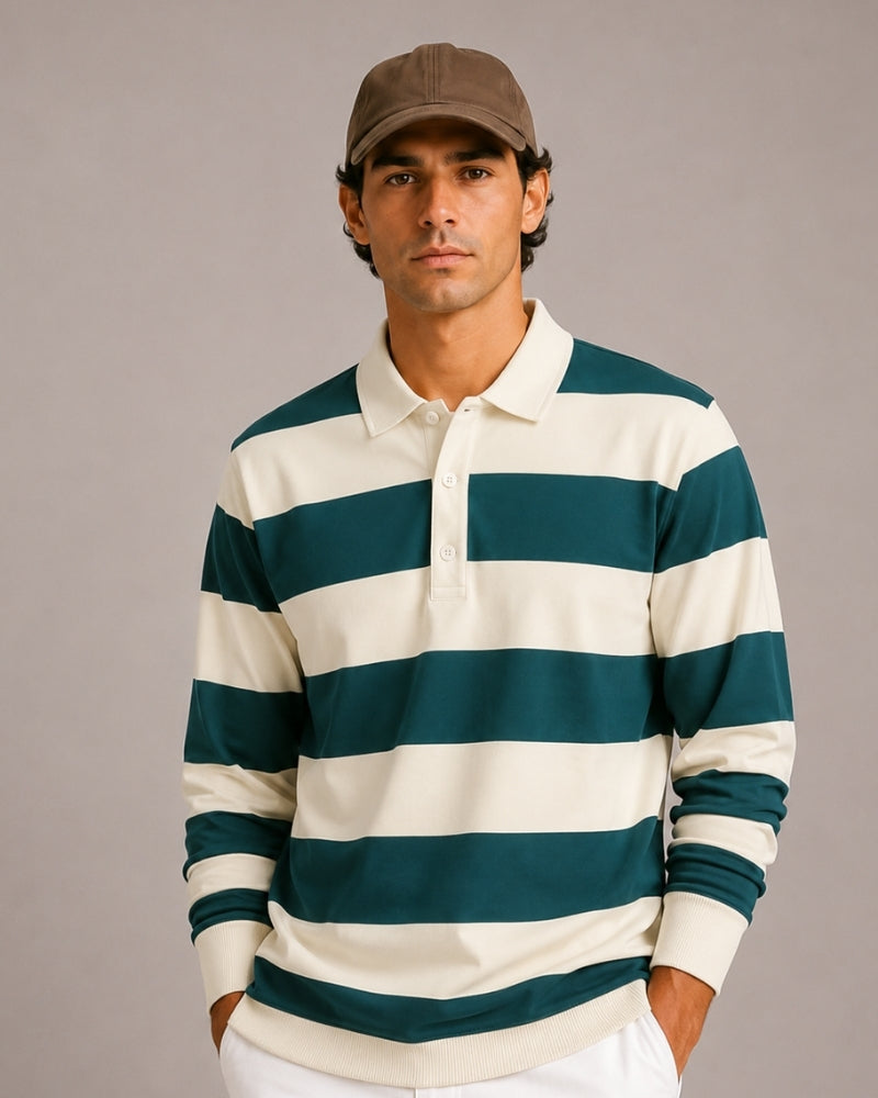Vintage Rugby-Polo mit Streifen