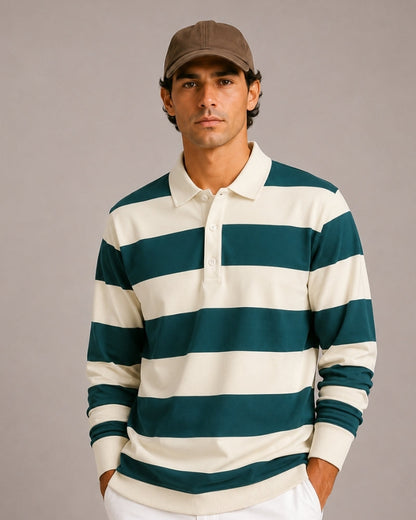 Vintage Rugby-Polo mit Streifen