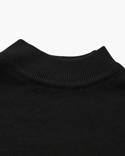 Gerippter Essential-Pullover mit Stehkragen