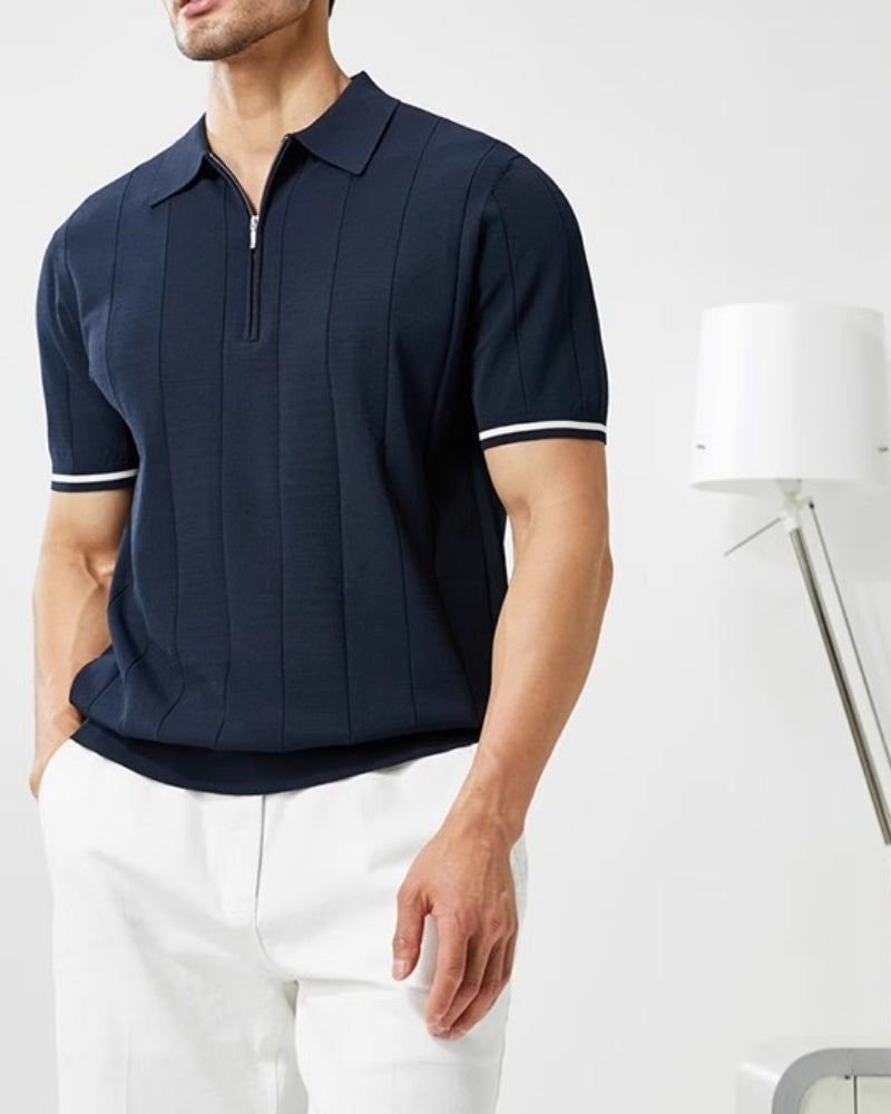 Signature-Polo mit Kontrastbesatz