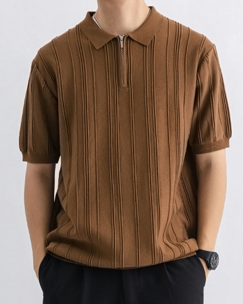 Signature-Polo mit Reissverschluss