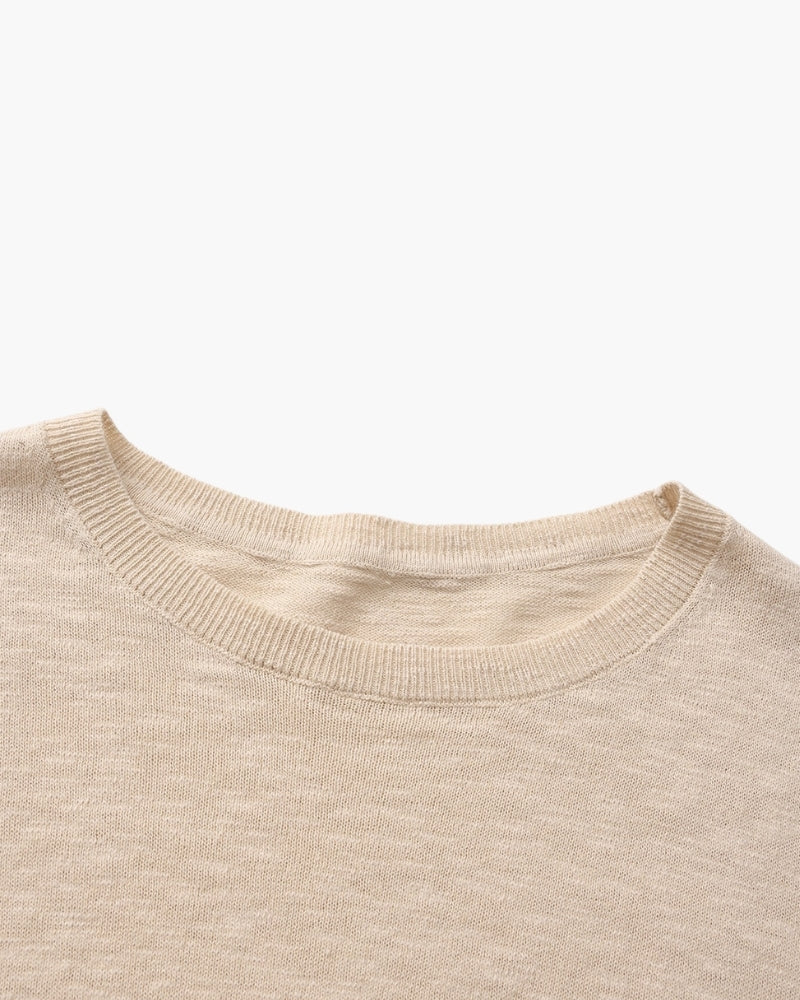 Essential-Rundhalsshirt aus Leinen-Baumwoll-Mix