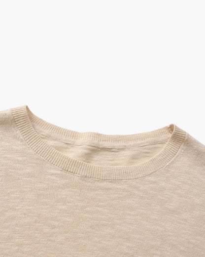 Essential-Rundhalsshirt aus Leinen-Baumwoll-Mix