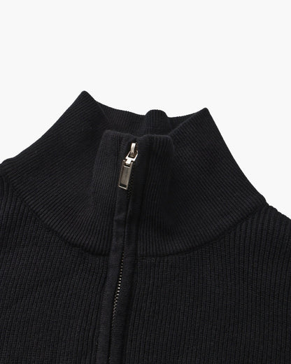 Feiner Strickpullover mit halbem Reissverschluss