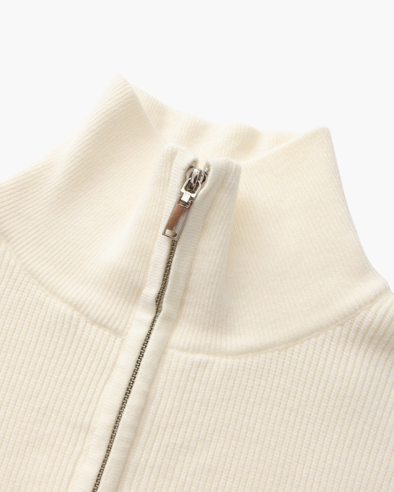 Feiner Strickpullover mit halbem Reissverschluss