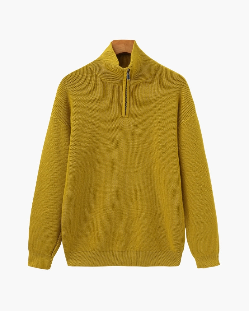 Feiner Strickpullover mit halbem Reissverschluss