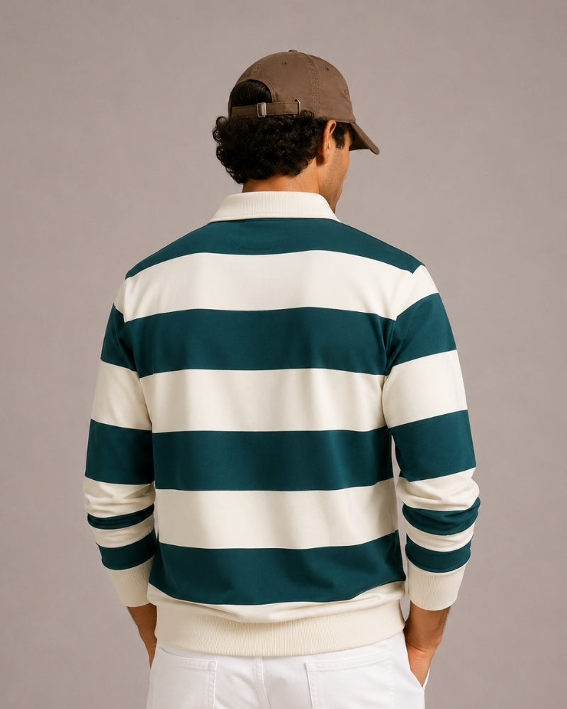 Vintage Rugby-Polo mit Streifen