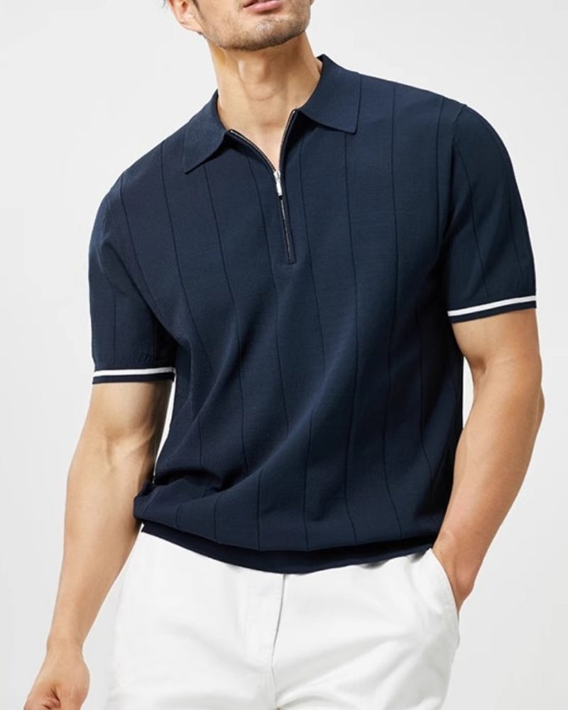 Signature-Polo mit Kontrastbesatz